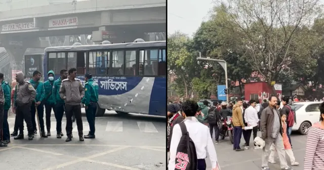 ফার্মগেটে সড়ক অবরোধ: তেজগাঁও কলেজ শিক্ষার্থীদের বিক্ষোভে অচল রাজধানী
